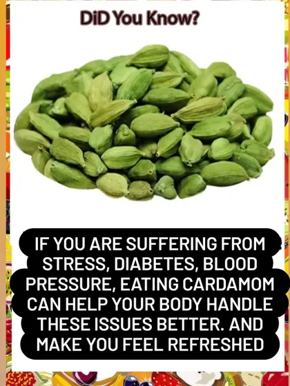 If you suffer from stress, diabetes, or blood pressure, eating cardamom can help your body handle these issues better and make you feel refreshed.