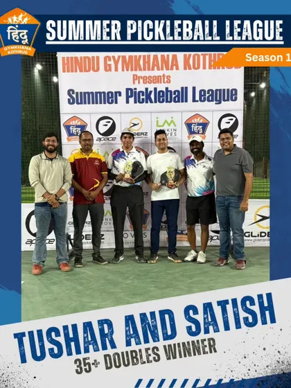 Another winning pair, Tushar and Satish, in the 35+ Doubles category. We are proud of all our players who put their hearts out on the court.