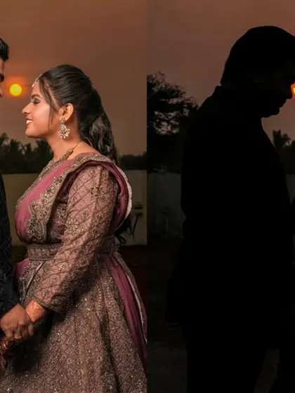 A creative before-and-after silhouette shot, showing our ability to play with light and shadow.