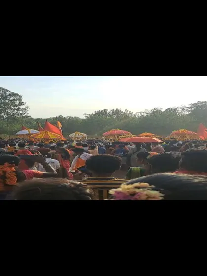 The procession of deities during the Roti Habba, where a stampede was narrowly avoided.