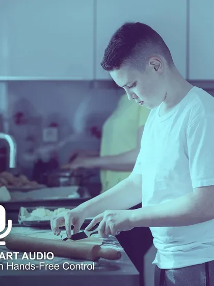 When you're busy in the kitchen, my hands-free voice control is a huge help. Ask Alexa or Google to turn on a light, adjust the fan, or play some music without stopping what you're doing.