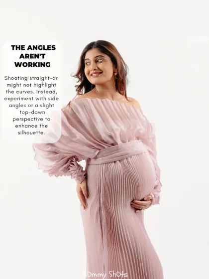 A demonstration of how shooting from the wrong angle can diminish the silhouette, with advice on finding more flattering perspectives.