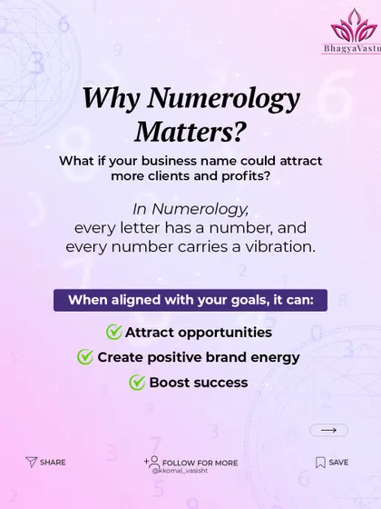 Every letter has a number, and every number carries a vibration. When your business name is aligned with your goals through numerology, it can attract opportunities and create positive brand energy.