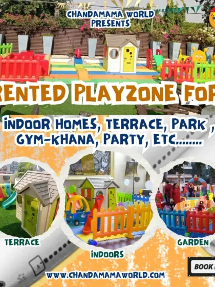 I can set up a rented playzone anywhere, from indoor homes to terraces and gardens. This collage shows my versatility, with setups tailored for different outdoor and indoor environments, always delivering a premium play experience.