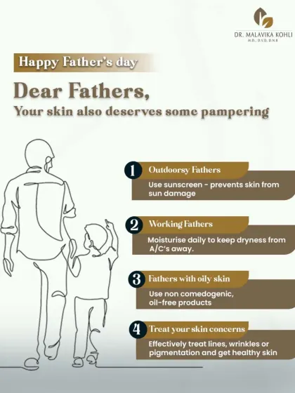 A Father's Day reminder that men's skin deserves pampering too. This guide offers simple tips for fathers, from using sunscreen for outdoorsy dads to choosing oil-free products for those with oily skin.