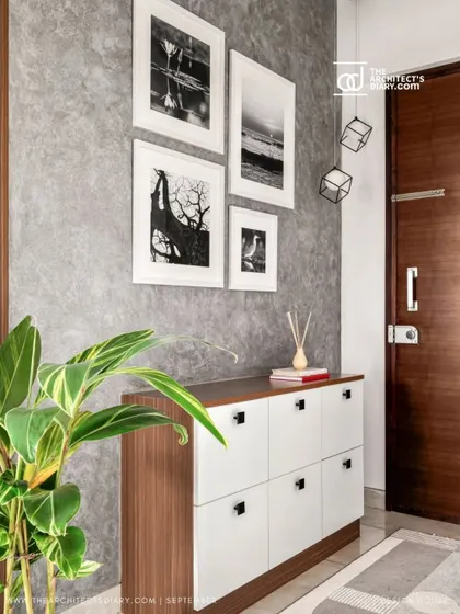 The foyer from the 'Nordic Grey Apartment' in The Architect's Diary.