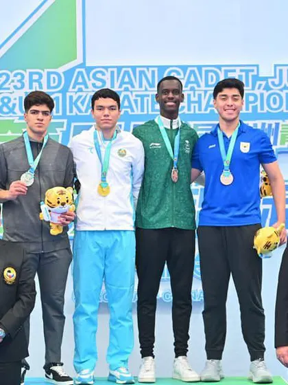 Presenting medals to the winners at the 23rd Asian Cadet, Junior & U21 Karate Championships. It is a proud moment to see the next generation of champions.