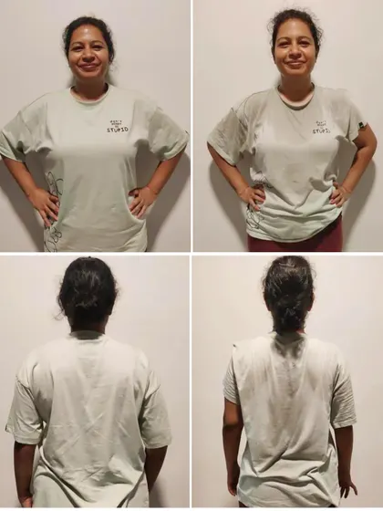 From low energy to a disciplined lifestyle, Bushra's multi-angle transformation photos show her renewed drive and mindful approach to training.