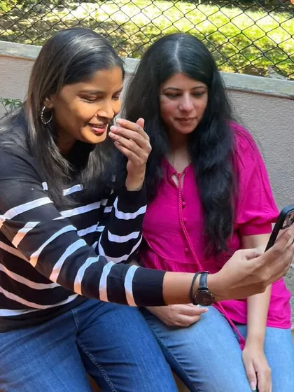 Sharing a laugh with my client while planning her new garden. Building a relationship based on trust and shared excitement is so important to the creative process.
