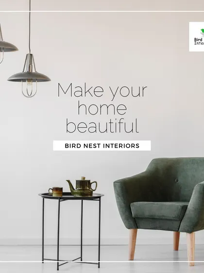 A simple, elegant graphic that captures our mission: to make your home beautiful. The minimalist living room scene reflects our ability to create stylish and calming spaces.