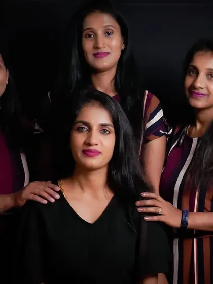 A fun group photo with friends. I did the makeup for all of us for this special shoot.