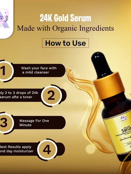 It's easy to add my 24k Gold Serum to your routine. Just a few drops after cleansing and toning is all you need for radiant skin.