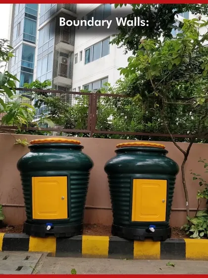 Boundary walls are often unused spaces that are perfect for setting up a line of Aaga composters. We help you identify the best location to maximize space and efficiency.
