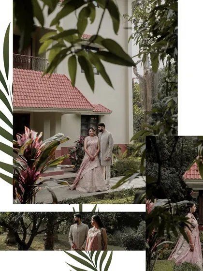Another perspective from Shubham and Priyanshi's outdoor engagement shoot. I used the natural foliage to frame the couple, adding depth and a sense of privacy to their romantic portraits.
