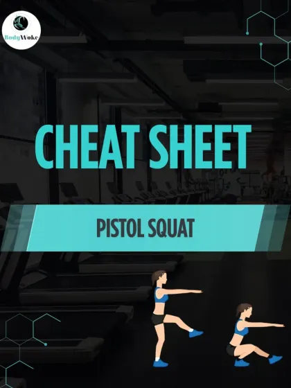 The Pistol Squat is an advanced bodyweight move that builds serious single-leg strength and balance. Our cheat sheet breaks down this challenging exercise.