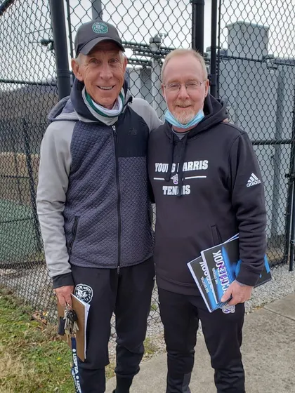 Here is Coach David Nelson, former Assistant Men's Coach at the University of Alabama at Birmingham (UAB), with another coach. These connections provide our players with unparalleled insights into NCAA Division I tennis.