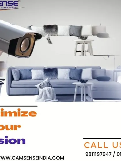 I help you optimize your vision with high-quality CCTV cameras that can be monitored live on your phone or PC. This image illustrates how a camera can watch over your living space.