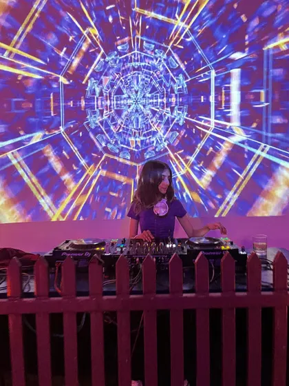 Another shot from the aesthetic Cafe TC in Dehradun. The background visuals were so cool, I had to share another picture.