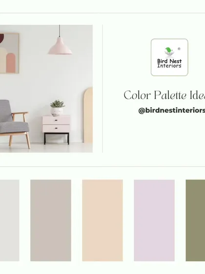 Looking for color palette ideas? This graphic presents a cool and minimal color scheme for inspiration, featuring soft, muted tones that create a peaceful atmosphere.