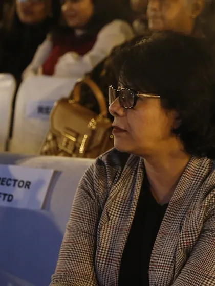 Our IFTD Director, Dr. Indu Gupta, watches the show intently from her reserved seat.