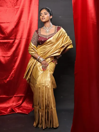 Another full-length shot, showcasing the regal and timeless appeal of this traditional look.