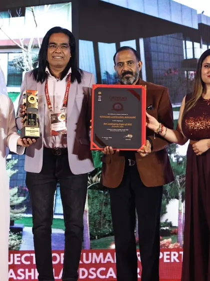 Holding the award for Best Landscaping Project of the Year. This recognition from an international body is a huge motivation for me and my entire team.