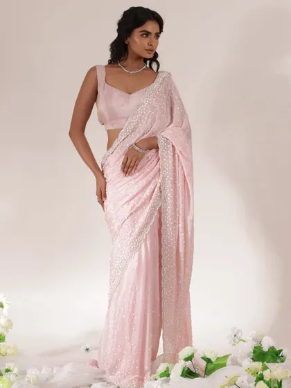 A series of looks from a campaign with Zari Jaipur. I styled a variety of sequined and embroidered sarees in pastel and metallic shades, showcasing options for everything from cocktail parties to wedding receptions.