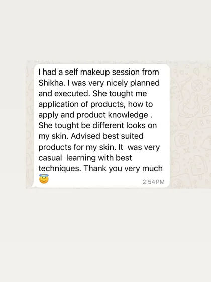 A student who took my class shares that it was a very casual learning experience with the best techniques. She appreciated the product knowledge and different looks she learned.