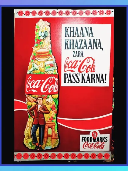 This Coca-Cola ad features a male figure and the slogan "Khaana Khazaana, Zara Coca-Cola Paas Karna!". It's another example of blending brand work with my cultural art style.