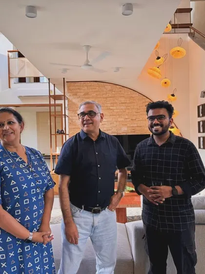 Our project architect with the proud homeowners on completion day. Every project is a team effort, and we love celebrating these moments together.