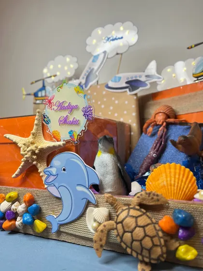 A similar close-up of the sea-themed details.