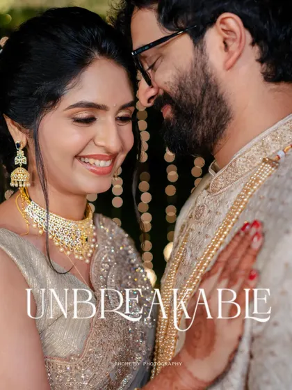 'Unbreakable'. A close-up, emotional portrait of the couple, capturing the deep bond and love they share.