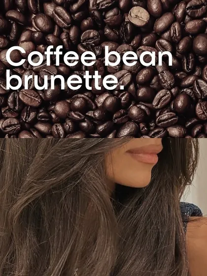 An inspiration board for the perfect coffee bean brunette. We can create this deep, rich shade for a timeless and elegant look.