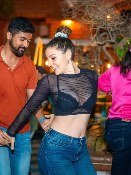 A fun, three-person dance! It’s all about being playful and enjoying the music together.