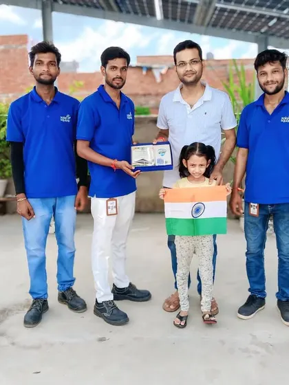 It fills us with pride to see our customers, like this family, celebrate true energy independence. Here, our team joins them on their rooftop after a successful solar installation, marking a step towards a self-reliant Bharat.
