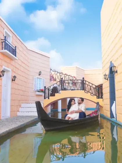 The same Venice-themed set captured with vibrant, bright lighting. We adjust our photography style to match the mood, from dreamy and soft to bright and cheerful.