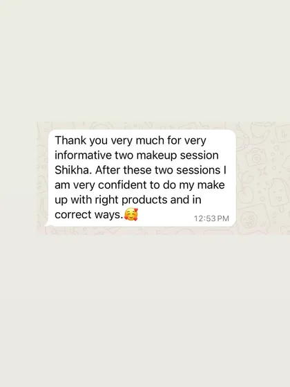 This student is now confident in doing her makeup with the right products and in the correct way after just two sessions. This is the power of personalized, one-on-one teaching.