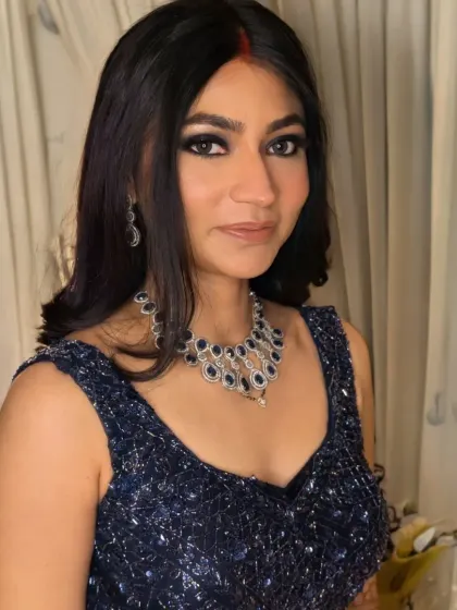 A portrait of Rashi, ready for her reception party.
