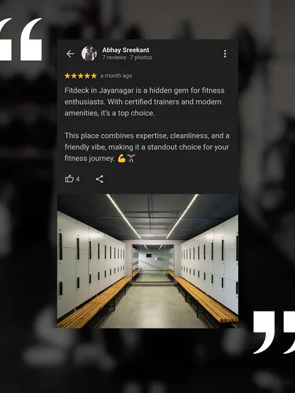 "A hidden gem for fitness enthusiasts." Abhay Sreekant's review points out our certified trainers, modern amenities, and friendly vibe, making us a standout choice for your fitness journey.