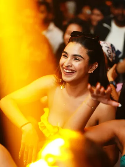 A huge smile from the crowd during a great set of Latin and Afro House.