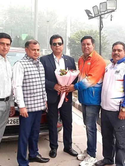 Arriving at the stadium for the School Games Federation of India (SGFI) selection trials.