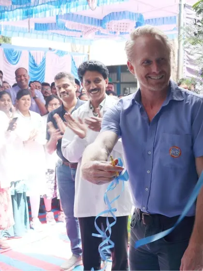 Our Co-Founder and CEO, Damian Miller, inaugurating the upgraded manufacturing line. This investment in 'Make in India' reflects our commitment to technological advancement and providing our customers with world-class products.