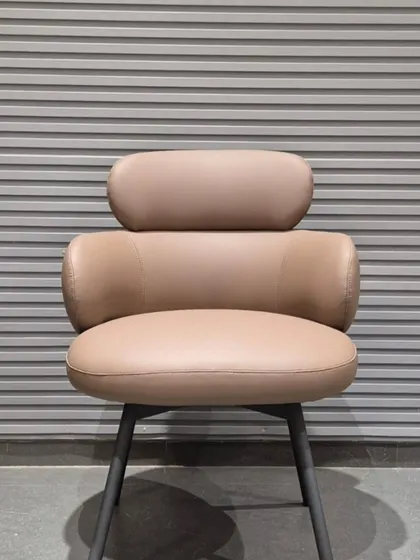 A frontal view of the tiered-back chair.