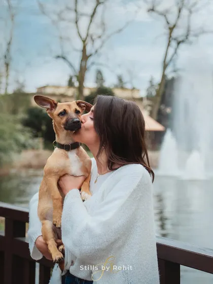 A sweet kiss for a sweet pup, with a beautiful fountain in the background. These are the romantic, storybook moments I love to capture for couples and their pets.