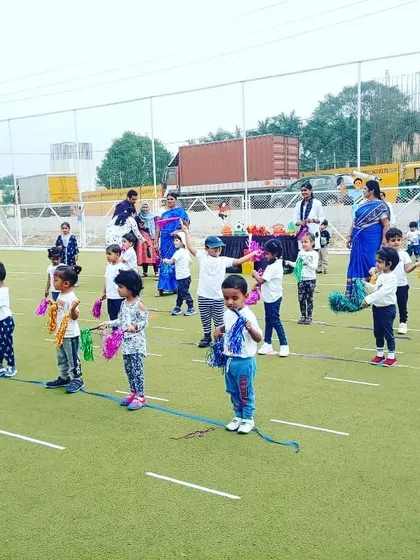 A duplicate shot of children participating in a group activity.