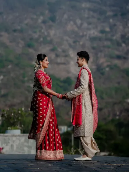 A series of romantic and grand portraits from a destination wedding at Amitarasa. We specialize in capturing the epic scale of such venues while keeping the focus on the couple's intimate story.