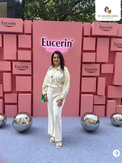 Posing at the Eucerin event in Mumbai. It is exciting to see major skincare brands invest in scientific discourse and the development of innovative molecules for pigment correction.