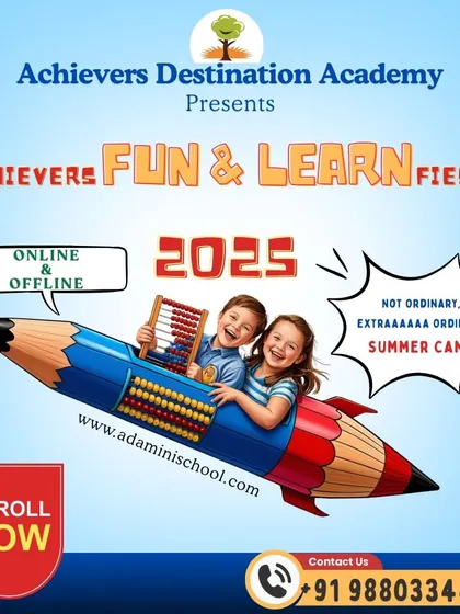 Our Fun & Learn Fiesta 2025 is available online and offline! This graphic shows kids rocketing to success, symbolizing the extraordinary learning journey we offer.