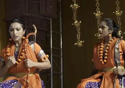 Expressive faces and detailed costumes from a scene in our 'Ramayan' production. We pay close attention to every detail to create an immersive experience.