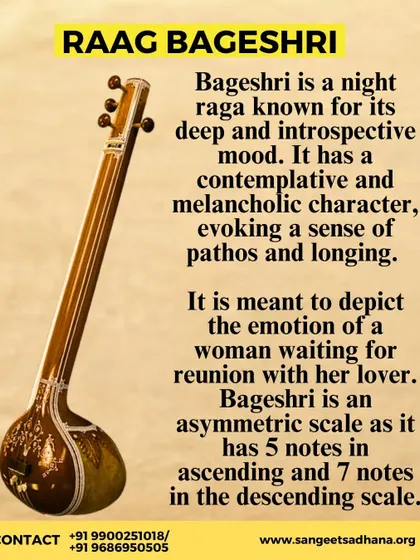 Exploring Raag Bageshri, a night raga with a deep, contemplative character. It is meant to depict the emotion of a woman waiting for reunion with her lover, evoking a sense of pathos and longing.